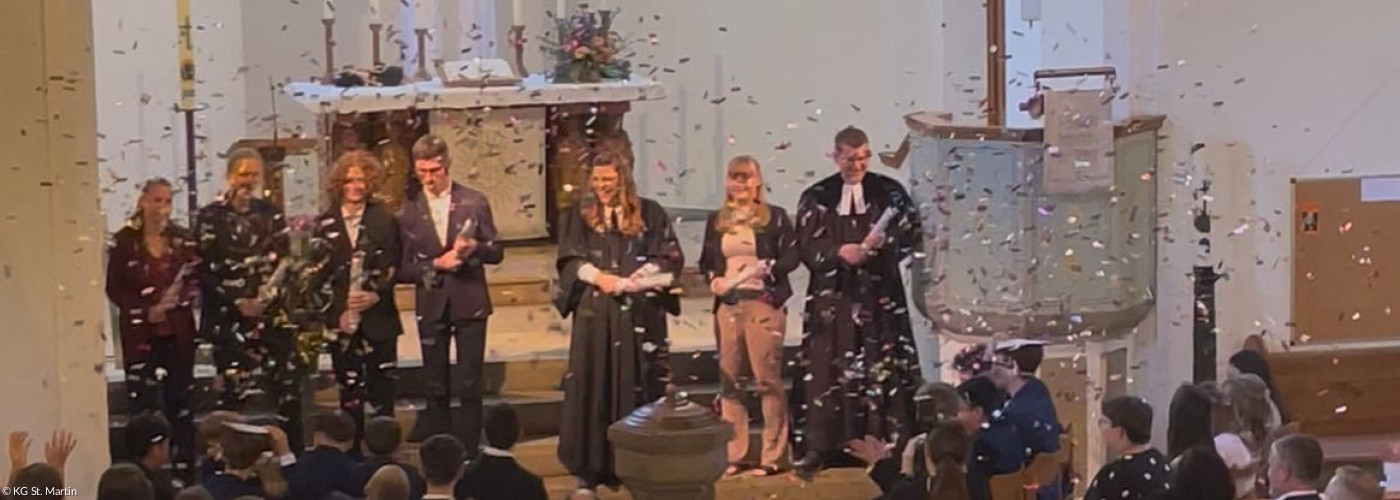 Glitzersegen während der Konfirmation