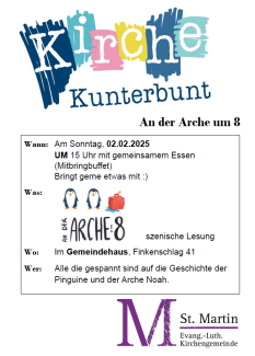 Kirche Kunterbunt und die Arche um acht